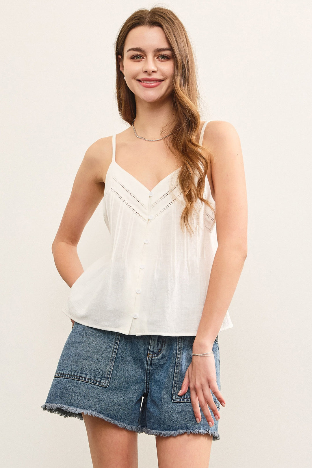 Cami Button Front Top