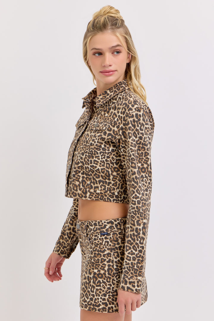 Leah Oversized Leopard Crop Jacket