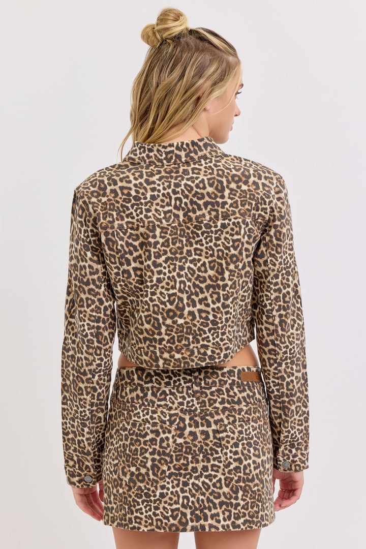 Leah Oversized Leopard Crop Jacket