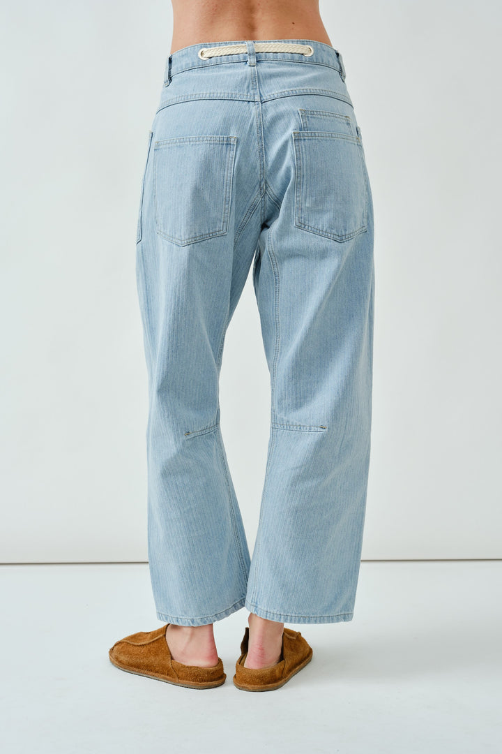 Sabrina Barrel Denim Pant with Tie Waist