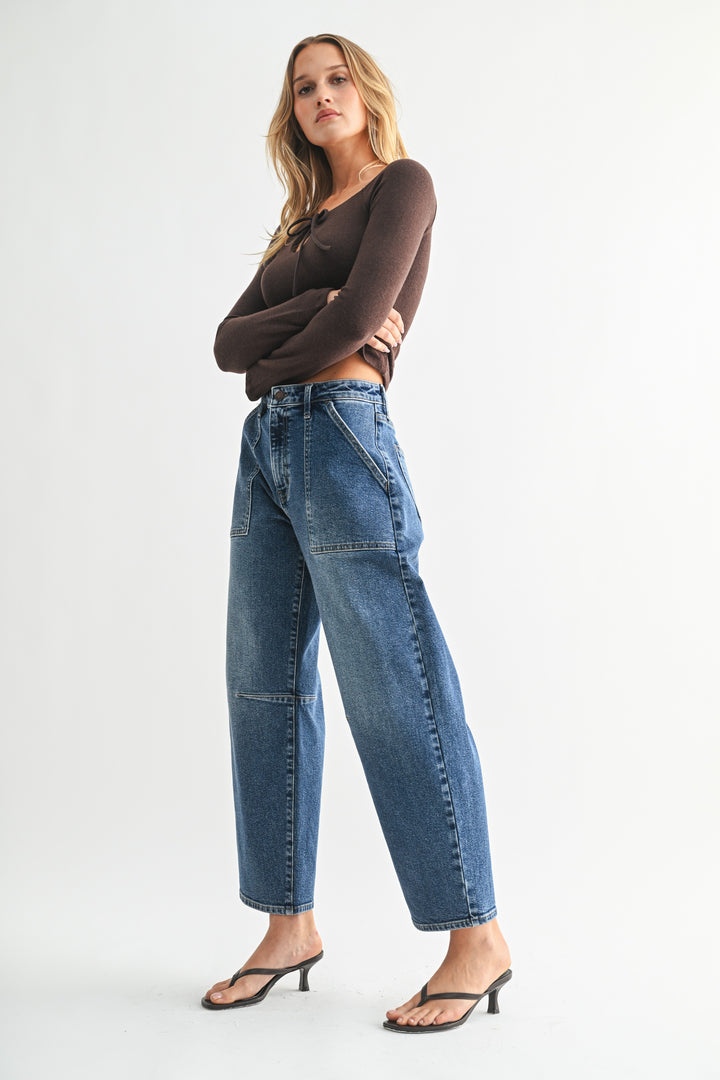 The Arden Relaxed Utility Barrel Jean