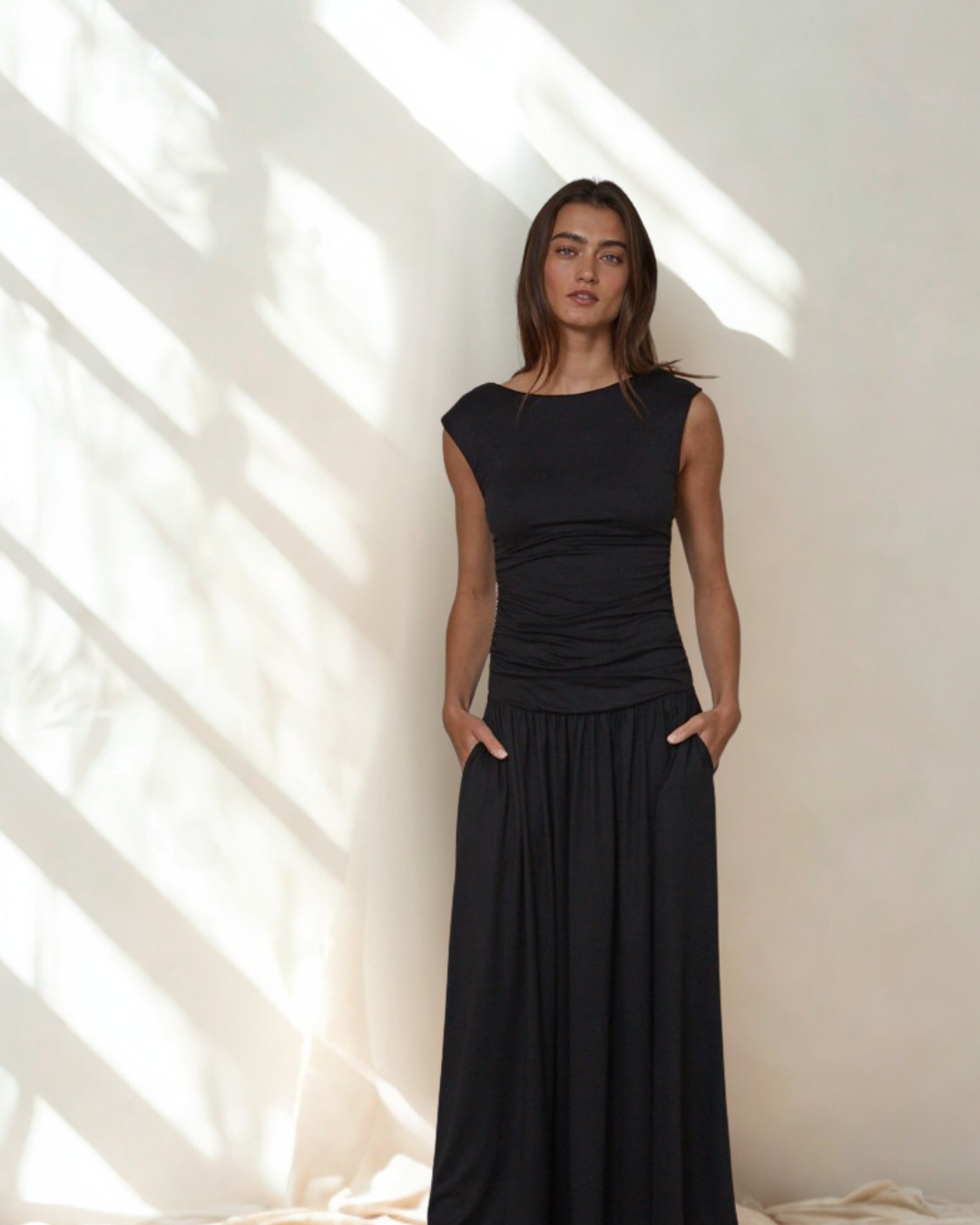 ruched maxi dress formal Shona Joy - La Lune Strapless Ruched Bodice Maxi Dress - Lemon