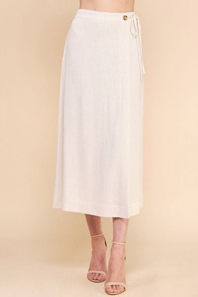 Rita Side Tie Linen Skirt