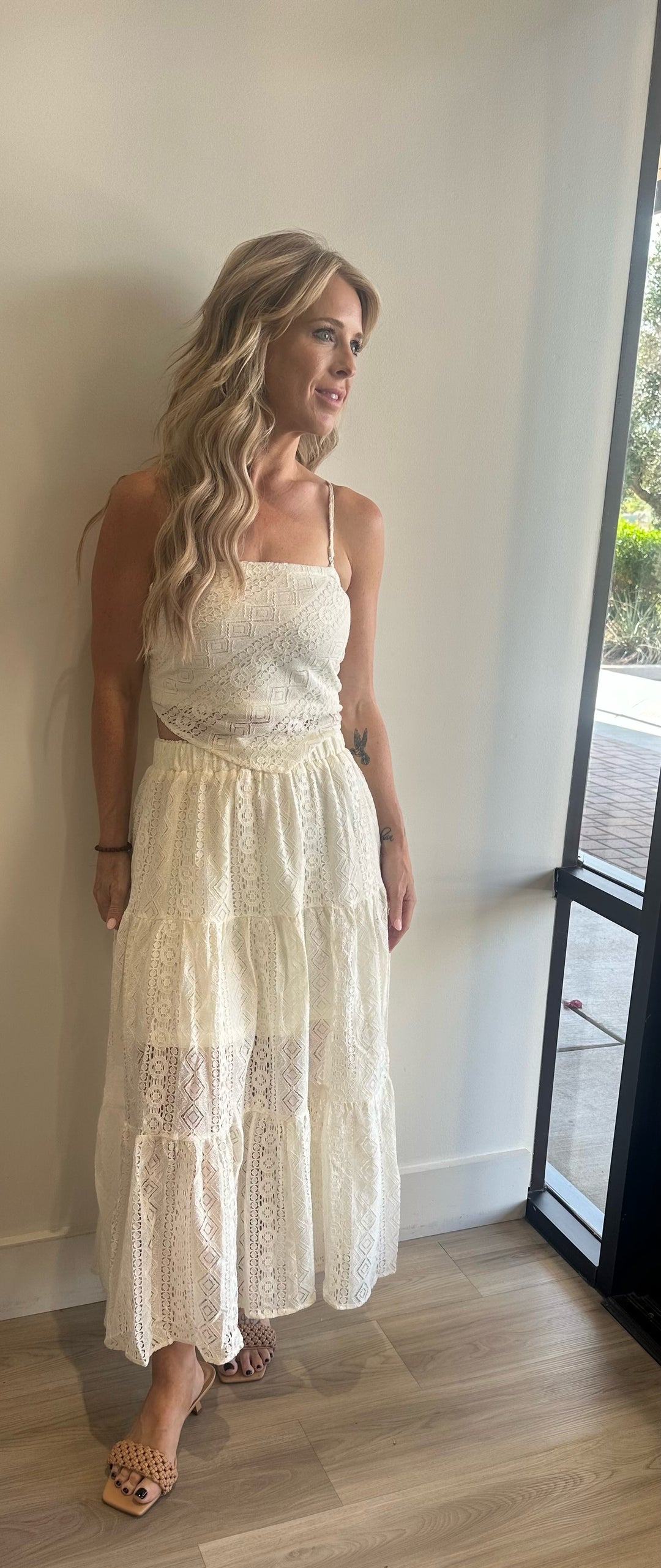 Dimi Crochet Lace Maxi Skirt