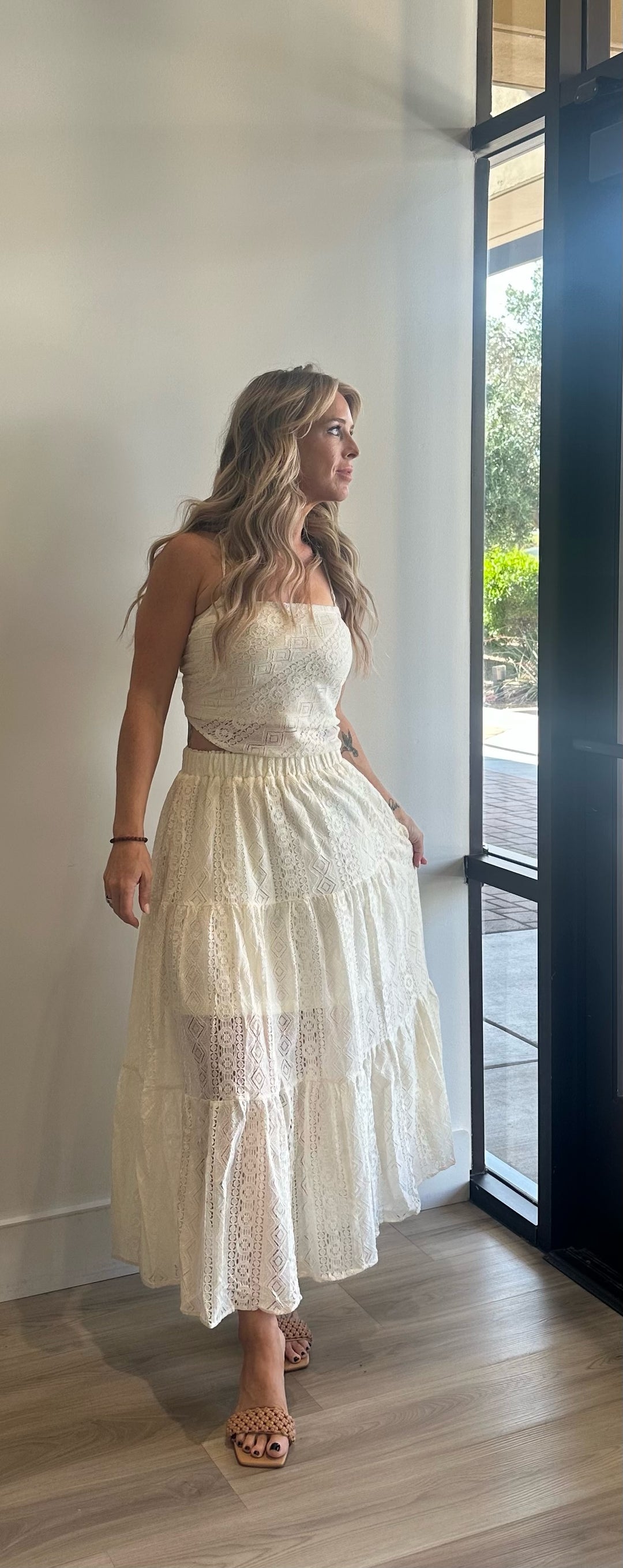 Dimi Crochet Lace Maxi Skirt