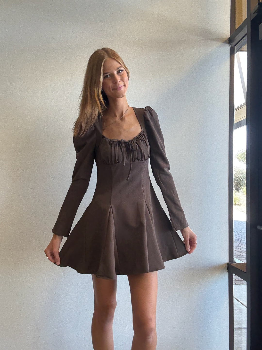 Bella Dainty Sleeve Flare Mini Dress