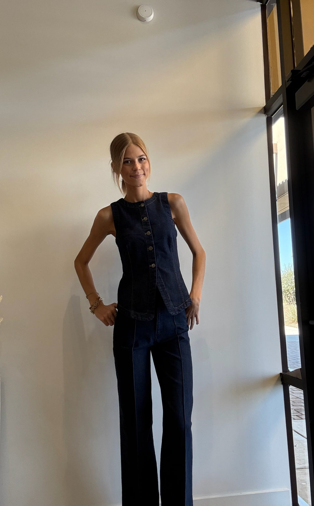 Harper Front Seam Wide Leg Jean Set