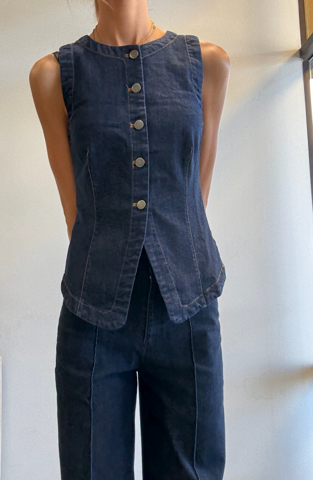 Harper Front Seam Wide Leg Jean Set