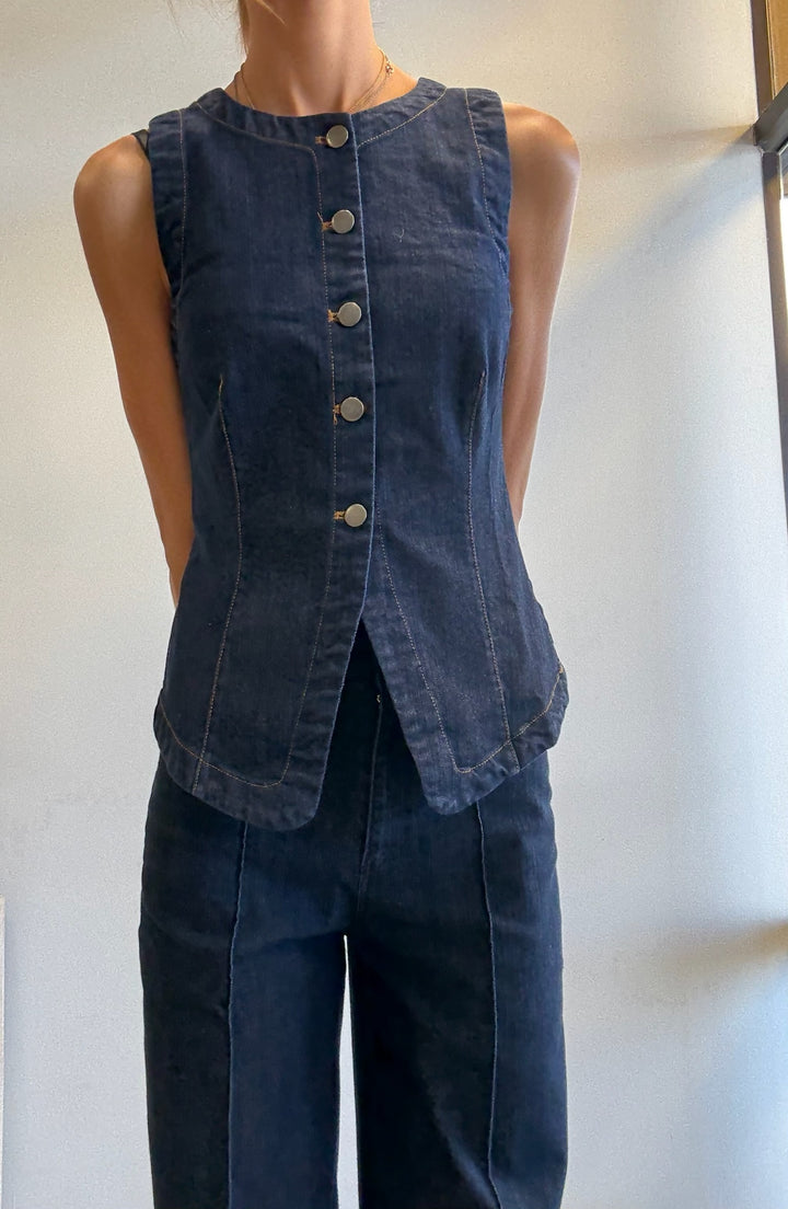 Harper Front Seam Wide Leg Jean Set