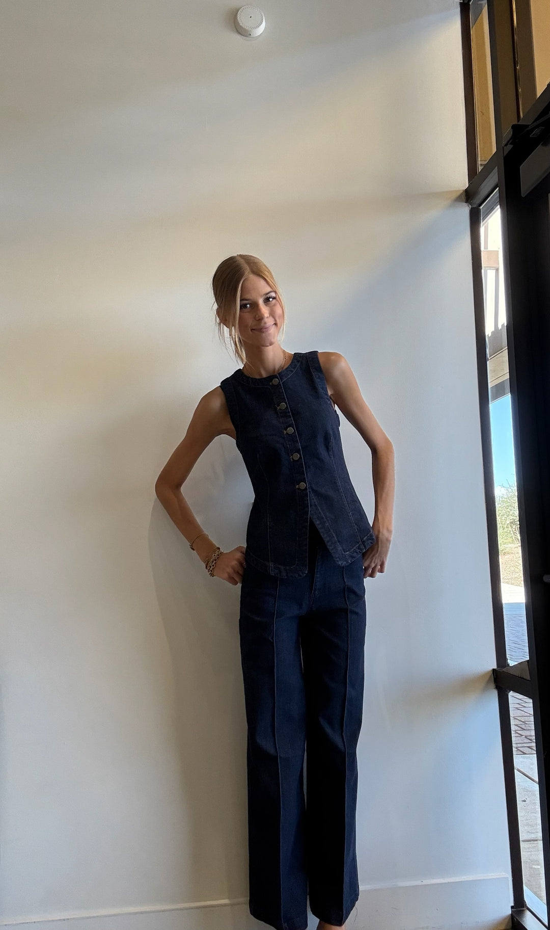 Harper Front Seam Wide Leg Jean Set