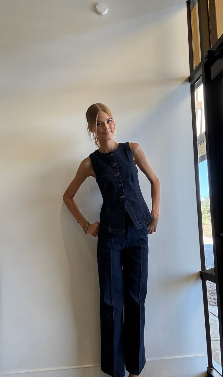 Harper Front Seam Wide Leg Jean Set