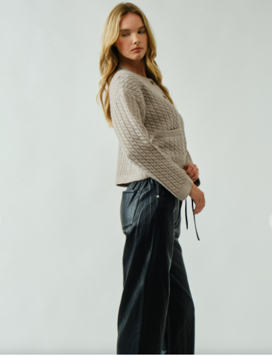 Mina Cable Knit Cardigan Pullover