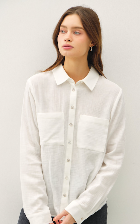 Jessie Cotton Gauze Button Down Short Set