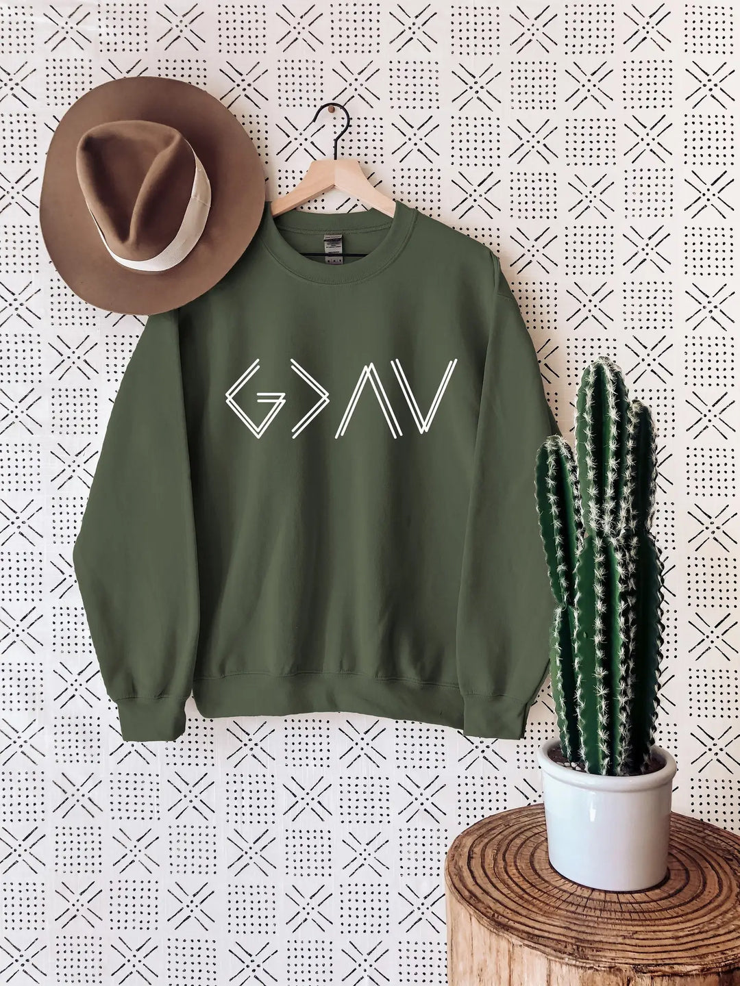 God is Greater Crewneck Green