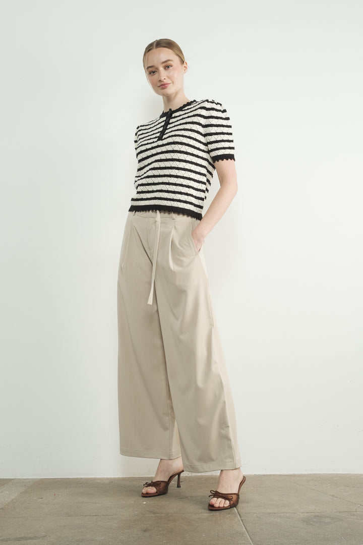 Ginny Elevated Belt Wide Leg Trouser