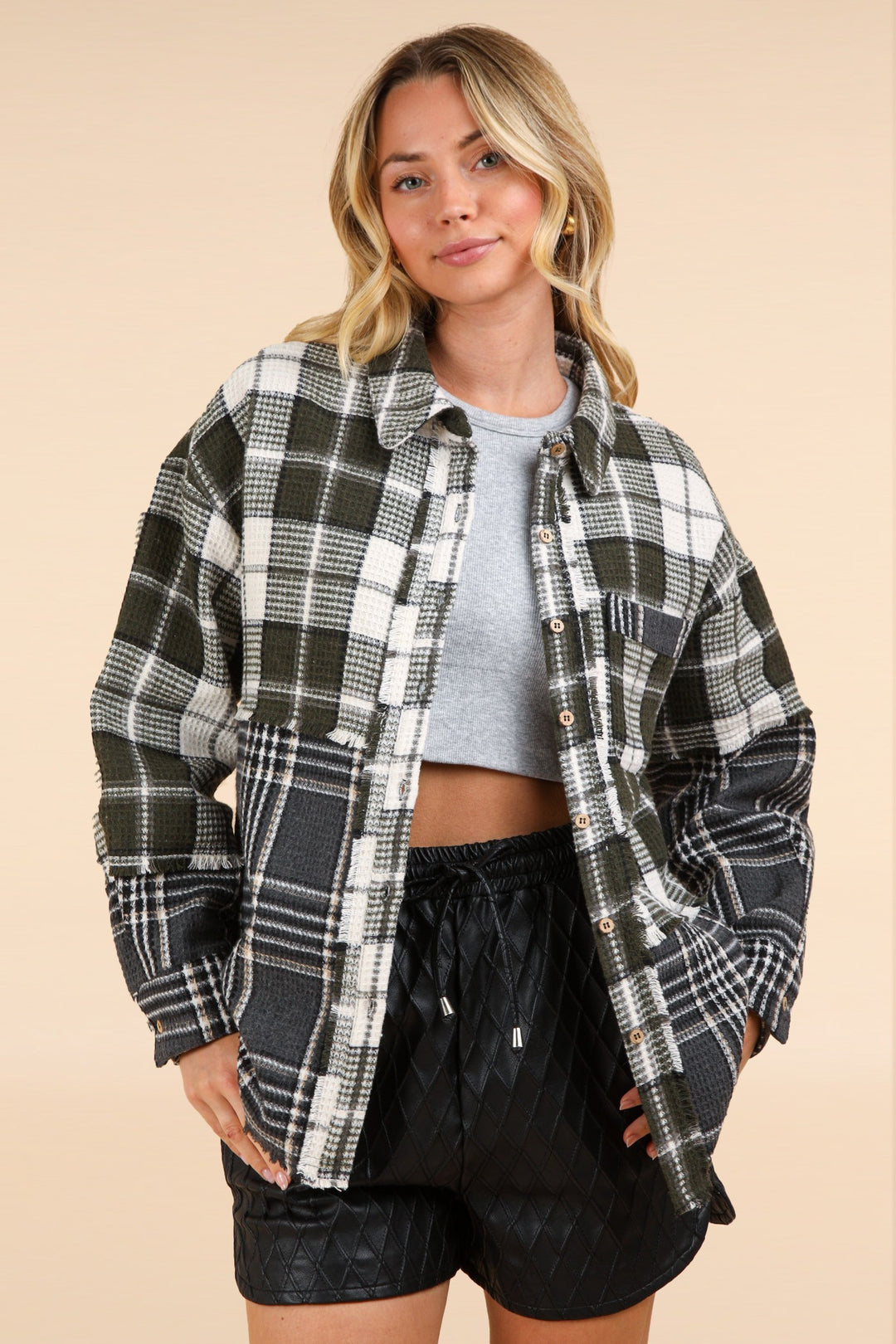Jaclyn Plaid Button Shacket