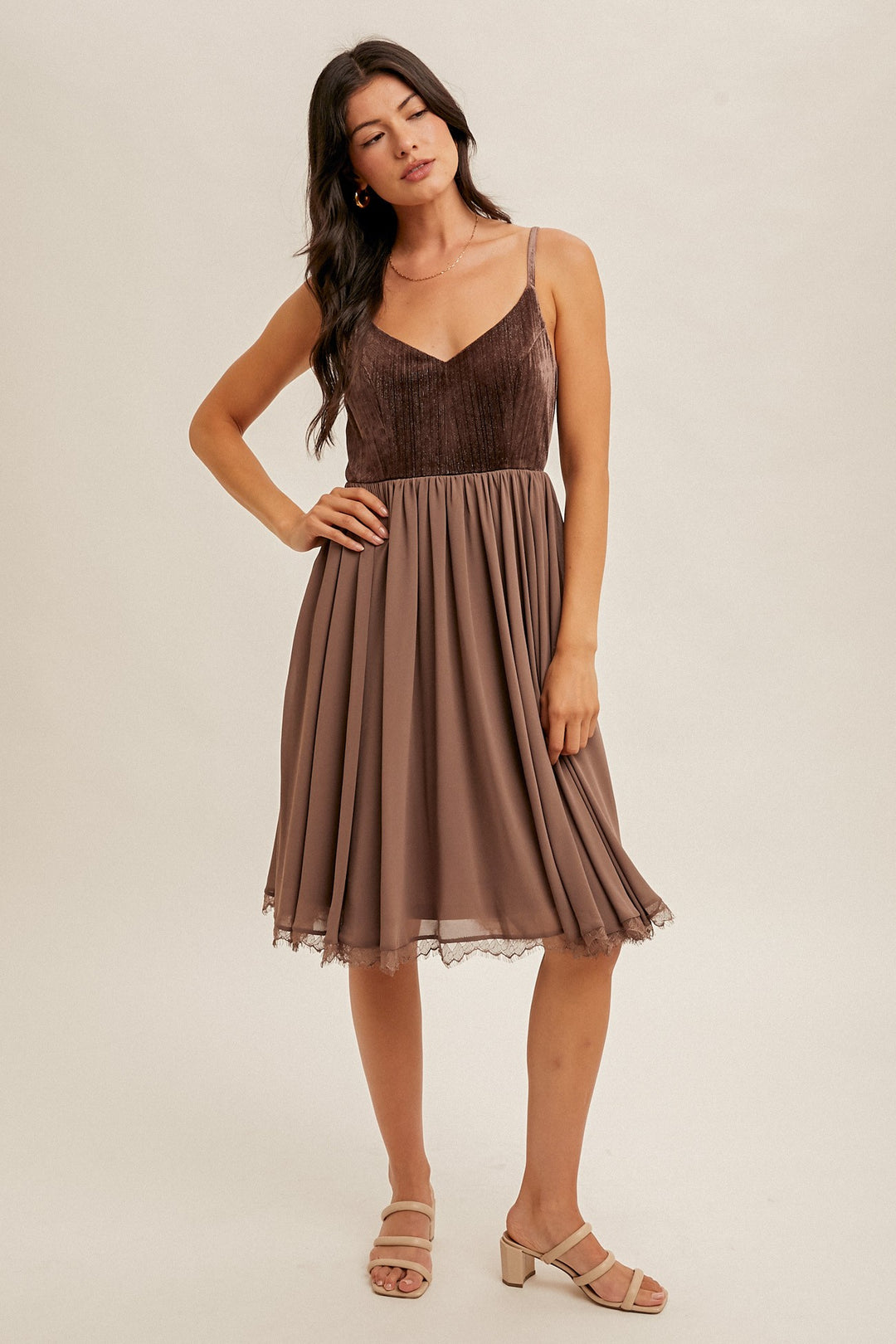 Allya Velvet Chiffon Dress