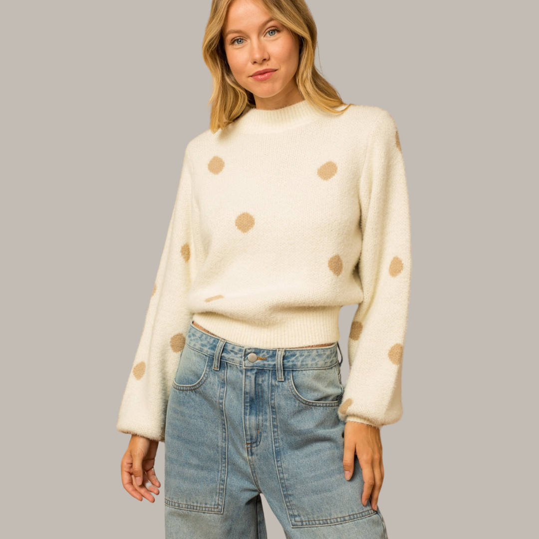 Maria Fuzzy Polka Dot Sweater