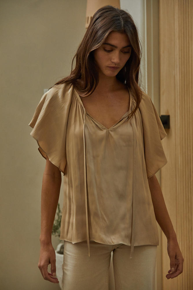 Cara Champagne Satin Top