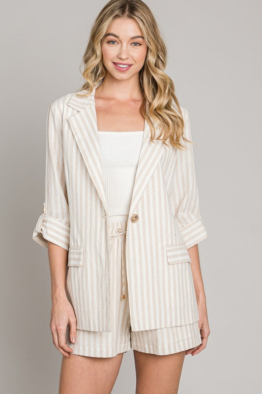 Leia 3/4 Roll Sleeve Jacket