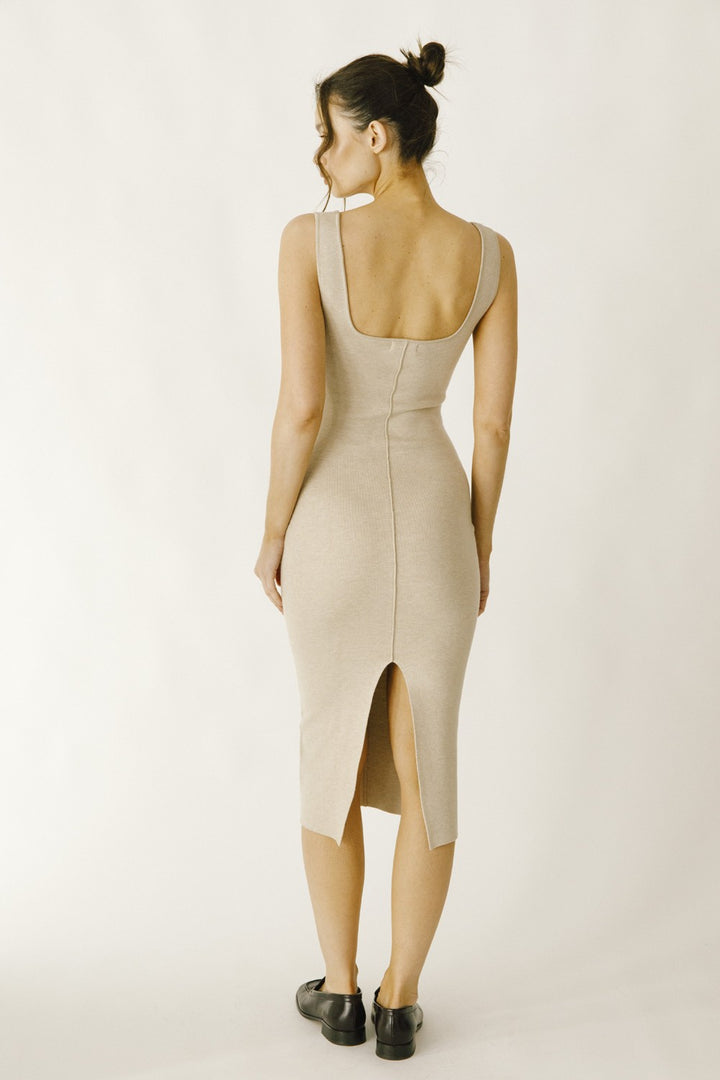 Layne Sq. Neck Knit Maxi Dress
