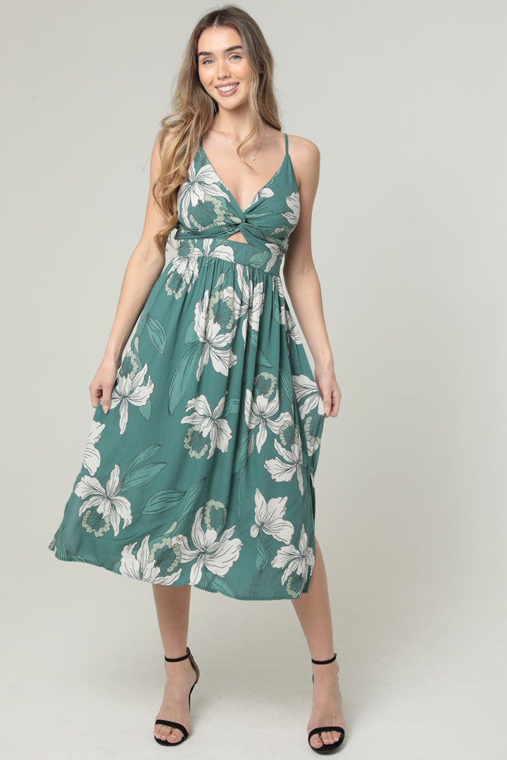 Kelsey Twist Front Keyhole Dress