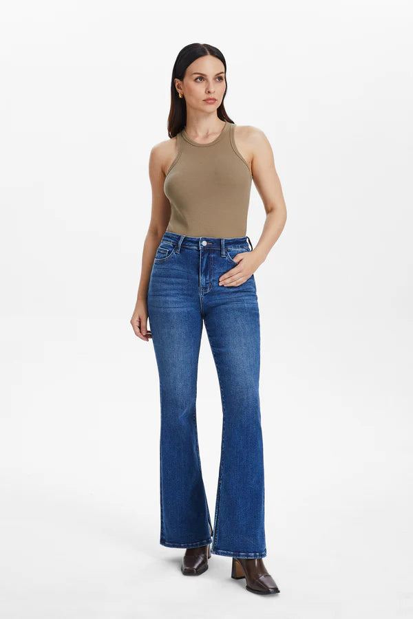 The Carlina Side Slit Wide Leg Jean
