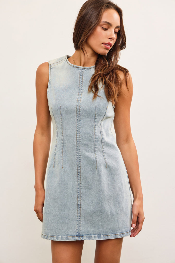 Carmin Fitted Denim Dress