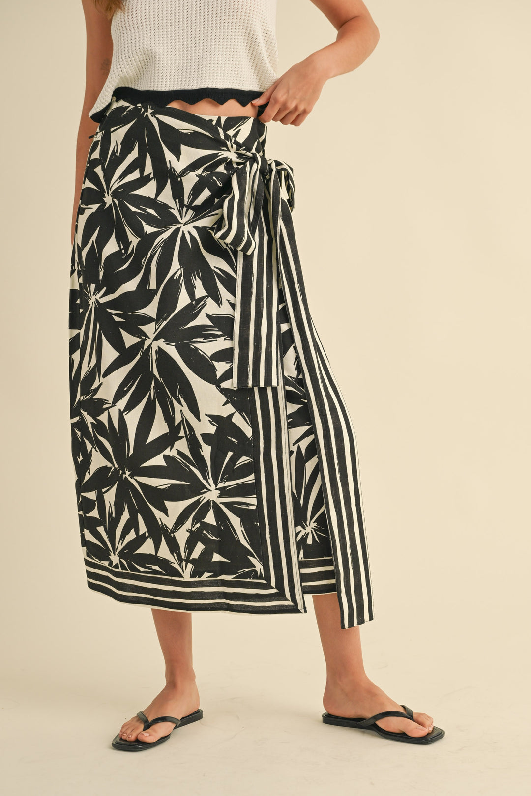 Kayde Floral Linen Wrap Skirt