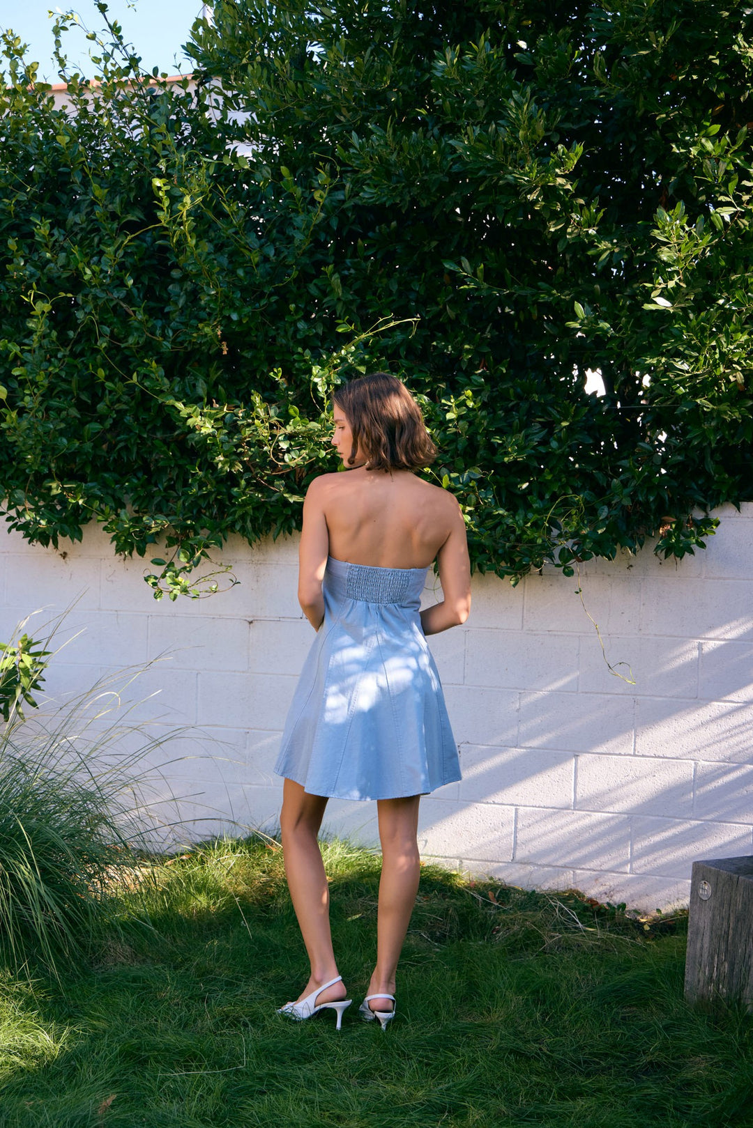 Mira Strapless Denim Blue Dress Mira Strapless Denim Blue Dress
