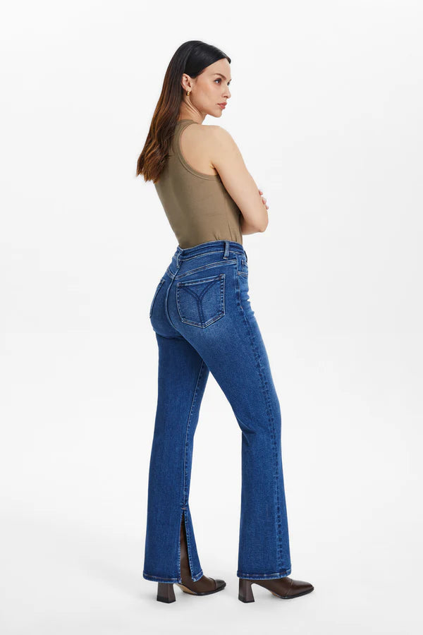The Carlina Side Slit Wide Leg Jean