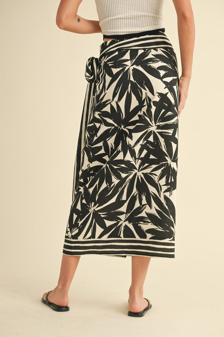 Kayde Floral Linen Wrap Skirt
