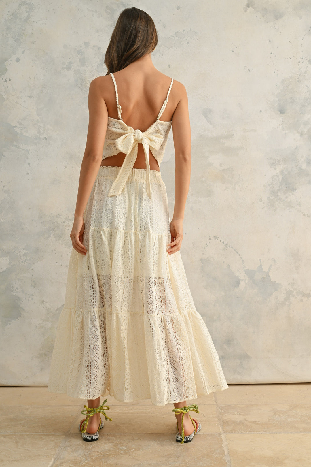 Dimi Crochet Lace Maxi Skirt Set
