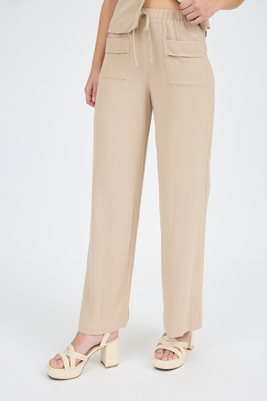 Millie Linen Button Side Top/Pant Set