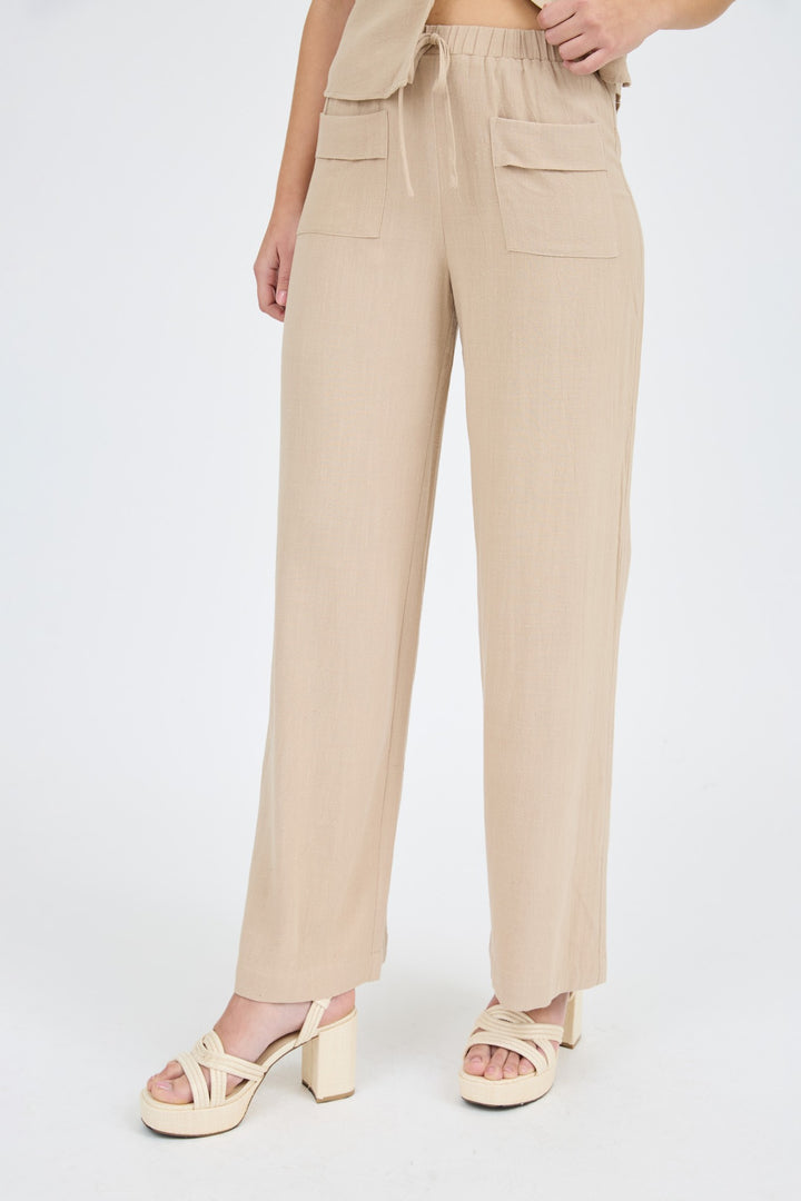 Millie Linen Button Side Top/Pant Set