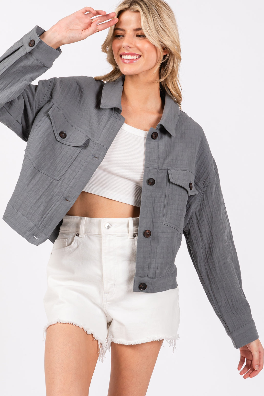 Kinz Collared Crop Jacket