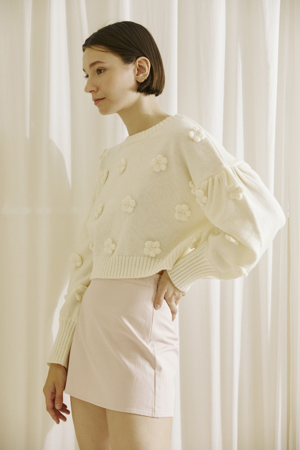 Cari Flower Power Crop Sweater