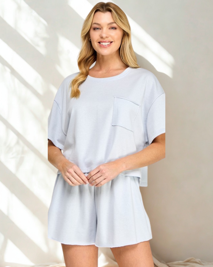 Marli Elevated Crop Pocket Tee Short Set