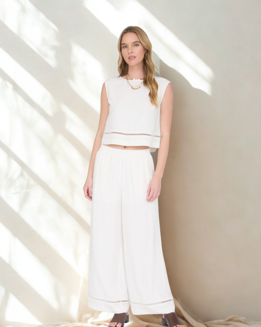 Emory Lace Trim Top & Summer Pant Set