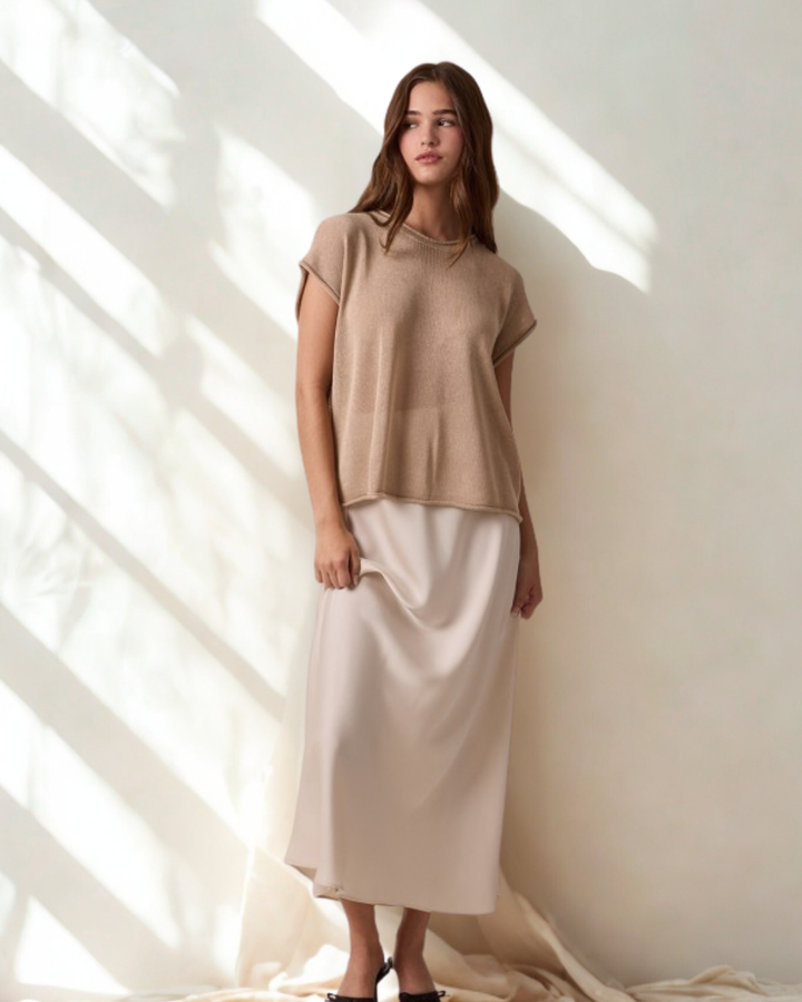 Katy Satin Midi Skirt