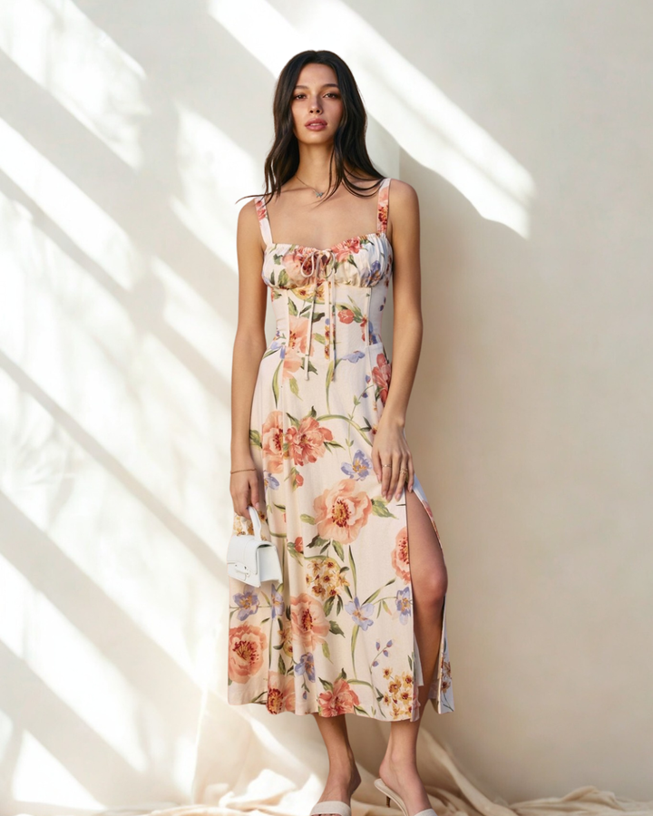 Mana Corset Back Floral Maxi Dress