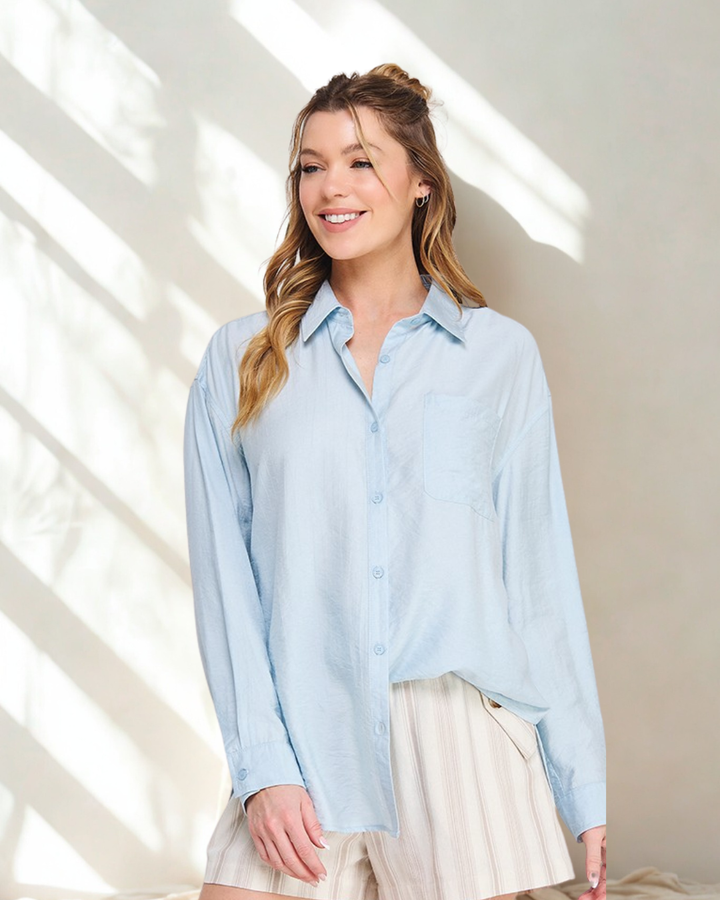 April Back Bow Detail L/S Button Shirt