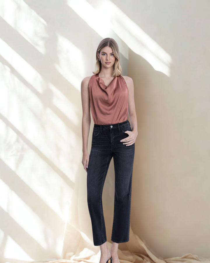 The Allina Mid Rise Ankle Straight Jean