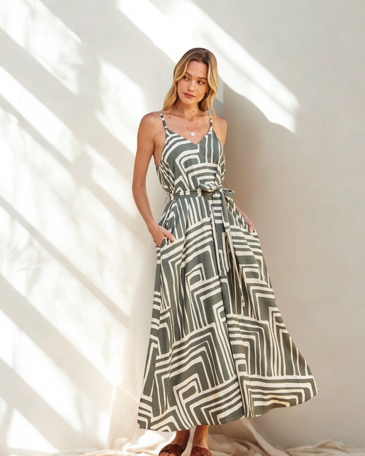 Aviana Geo Printed Maxi Dress