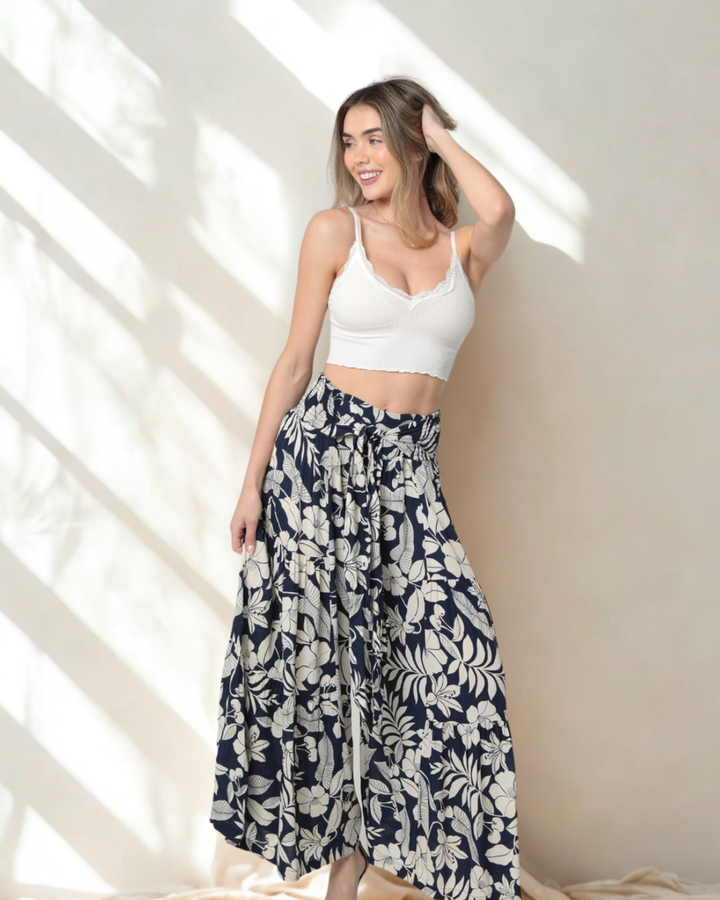 Nadia Printed Airy Wide Leg Pant