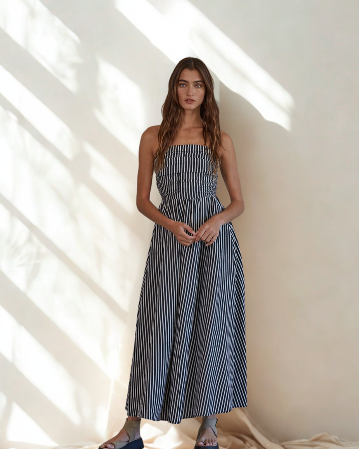 Billie Promenade Stripe Strapless Maxi Dress