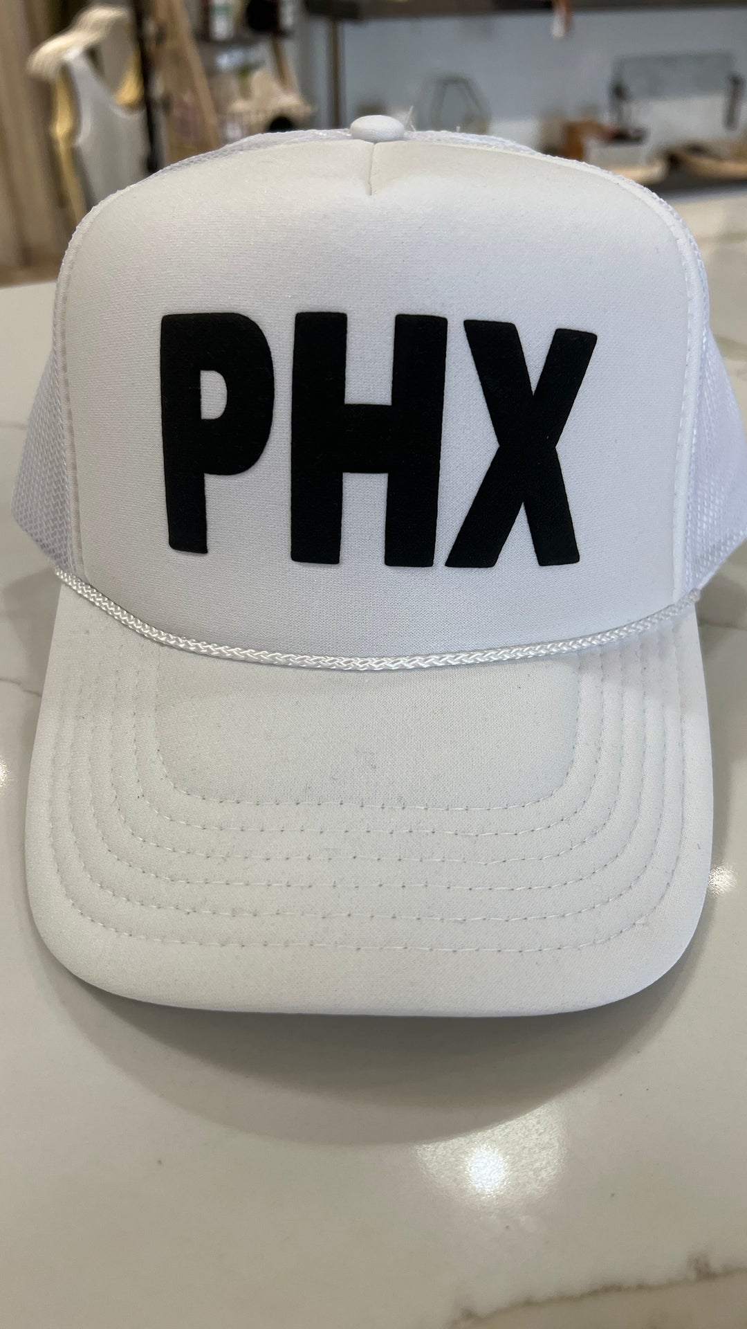 White PHX Trucker Hat