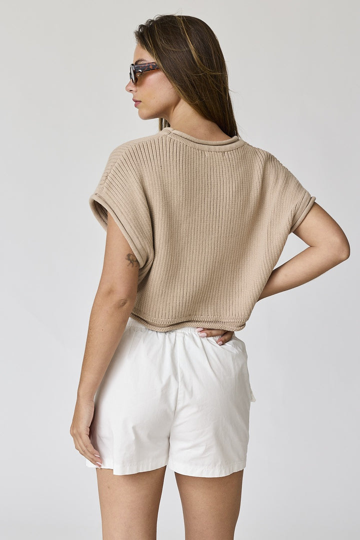 Olivia Cropped Rib Knit Top