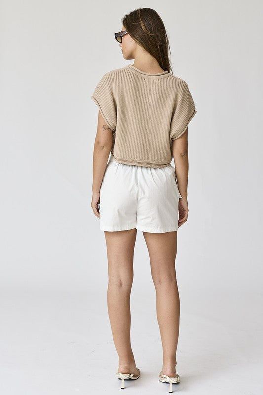 Olivia Cropped Rib Knit Top