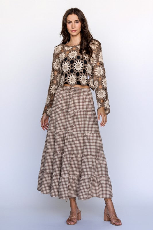 Maria Crochet Bell sleeve Top